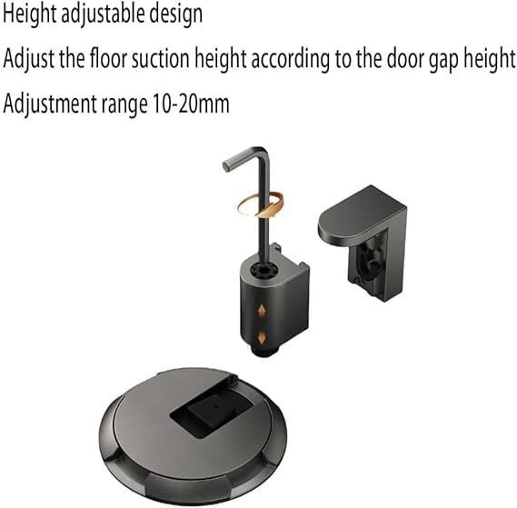 Mechanical Floor Door Stopper - Invisible Mechanical Door Stop - 2024 New Punch-Free Mechanical Silent Floor Door Stop,Adjustable Height Door Holder for Within 3/4 Inch High Door Gaps (B)