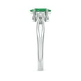 thumbnail image 4 of ANGARA Natural 1.1 ct Emerald Split Shank Engagement Ring with Trio Diamonds in 14K White Gold for Women (Size-8x6mm) | May Birthstone, Anniversary, Jewelry Gift for Women | Natural Emerald Ring, 4 of 10