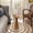 Walnut, variant on SolaceHue Farmhouse Pedestal Small End Table Round Martini Table Wood Plant Stand Rustic Drink Table for Small Space Living Room, Bedroom, White