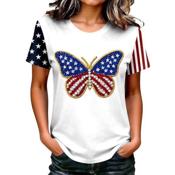 Miiottaa Women's 250 Anniversary Shirt T-Shirt Spring Patriotic Shirts