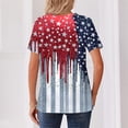 thumbnail image 4 of LWavelet Fourth of July Shirts for Women 3/4 Length Sleeve Tops Round Crew Casual Patriotic Fireworks USA Flag Tee Light Gray 3XL, 4 of 4