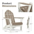 thumbnail image 5 of Aoodor Outdoor Patio Chair, HDPE Folding Adirondack Chair, 32" x 21.6" x 37", Brown and White, 5 of 9