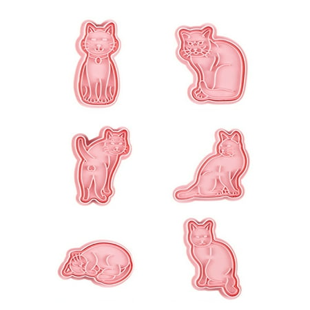 

HeroNeo 6 PCS Cute Cat Series Cookie Cutters Cookie Mold Biscuit Cutter Biscuit Moulds