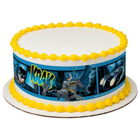 Batman Designer Strips - Edible Cake Side Toppers  3 Pack