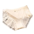 thumbnail image 2 of Women Luxury Style Satin Sexy Lace Smooth Stretch Breathable Panties Breifs, 2 of 11