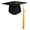Black/Gold, variant on matte graduation cap with 2026 tassel, suitable for high school and bachelor