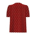 thumbnail image 5 of JTZGDY Womens Summer Tops Casual Puff Short Sleeve Striped/Polka Dot Print Crewneck Tunic Blouse Trendy Oversized Graphic T-Shirts Fashion 2025 Clothes Red XL, 5 of 6