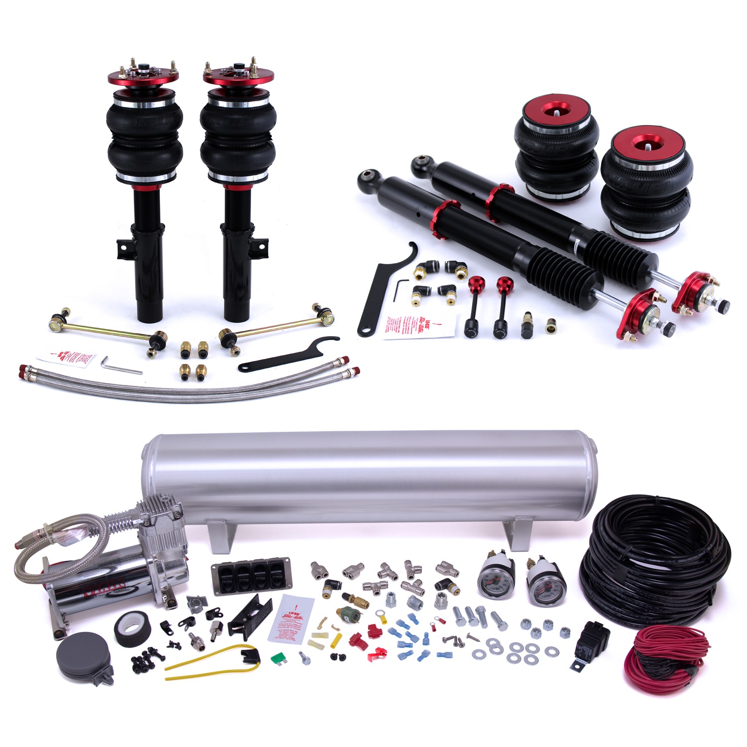 Air Lift Performance 77746 Analog Combo Kit; Incl. Compressor; 5 Gallon