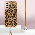 thumbnail image 3 of for Samsung Galaxy S21 Plus Crossbody Strap Phone Case, Anti-Fall Pattern Clear Design Transparent Soft & Flexible TPU Drop and Shockproof Protective Cover with Adjustable Nylon Neck Strap, Leopard, 3 of 7