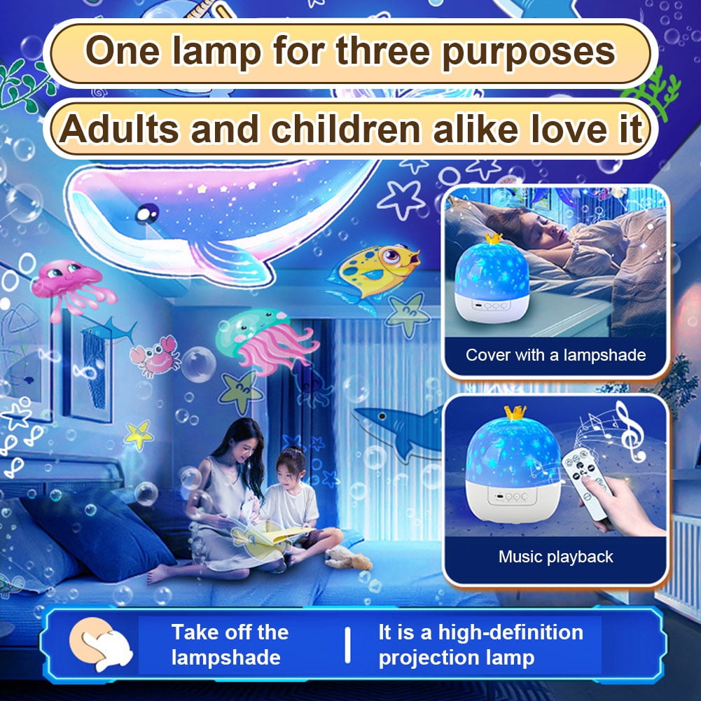Night Light Projector With Music Rotatable Night Light For Night Light Projector (Rechargeable)