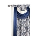 thumbnail image 5 of Bella Luxury Jacquard Curtain Panel with Attached Waterfall Valance & Scarf 54 by 84-Inch Navy, 5 of 6