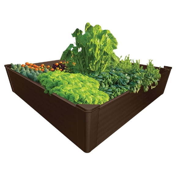 HARVEST BED Raised Garden Bed - BROWN - SIZE: 44" × 44" × 11.5"