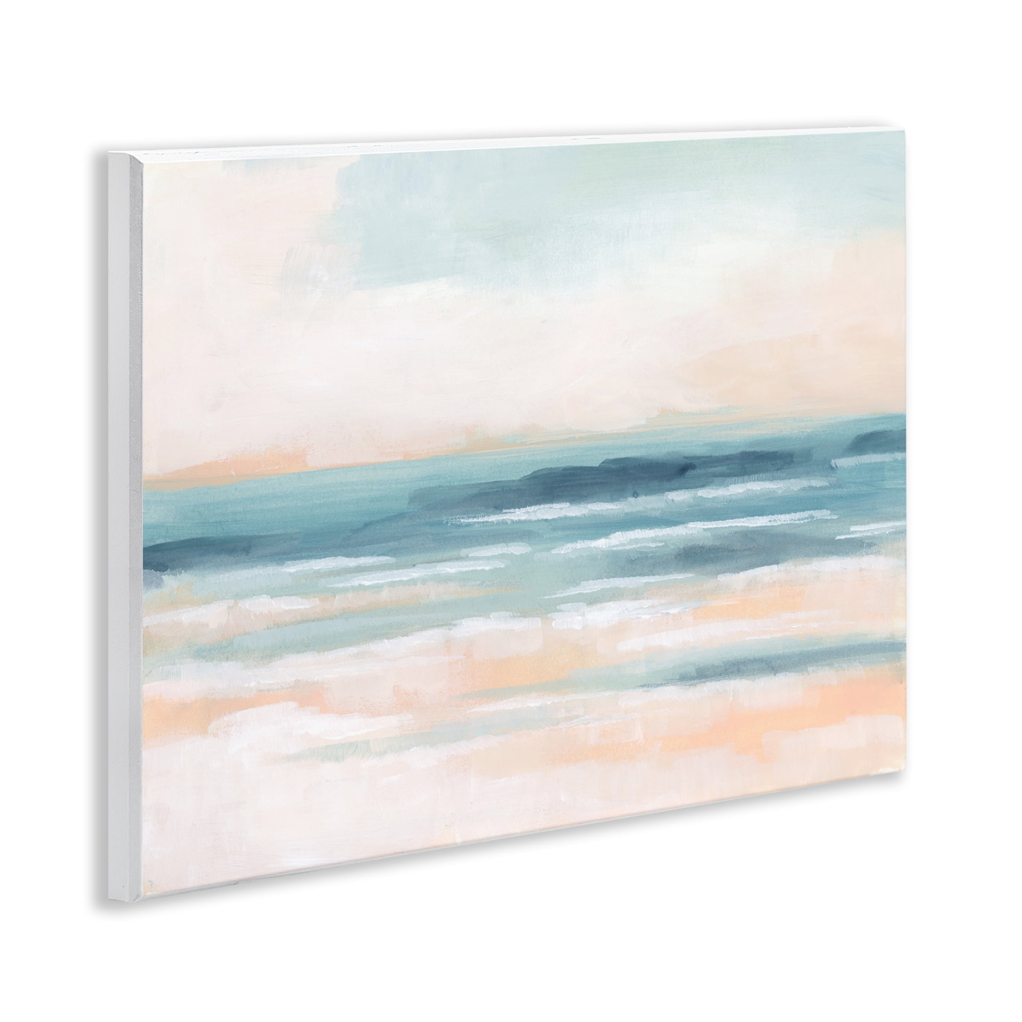 Stupell Industries Pastel Beach Coast Landscape Painting Unframed Art Print Wall Art, 14 x 11