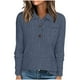 thumbnail image 3 of Camiseta blanca para mujer,Top informal de manga larga con cuello en V para mujer, jersey de color liso, mezcla de poliéster y elastano suave, ideal para uso diario y en casa, sopatenor, 3 of 9