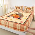 thumbnail image 3 of Manfei Leopard Print Farm Car Fitted Sheet Full,Autumn Maples Leaf Bed Set,3pcs,1 Fitted Sheet and 2 Pillowcases, 3 of 6