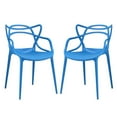 thumbnail image 1 of Modway Entangled 18" Modern Style PP Plastic Dining Chairs Set of 2, Blue, 1 of 4
