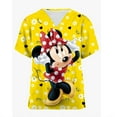 thumbnail image 2 of Lisheng Disney Mickey Mouse Imprimé Hauts de Blouse, Uniforme d'Infirmière à Manches Courtes Col en V pour Femmes, 2 of 7