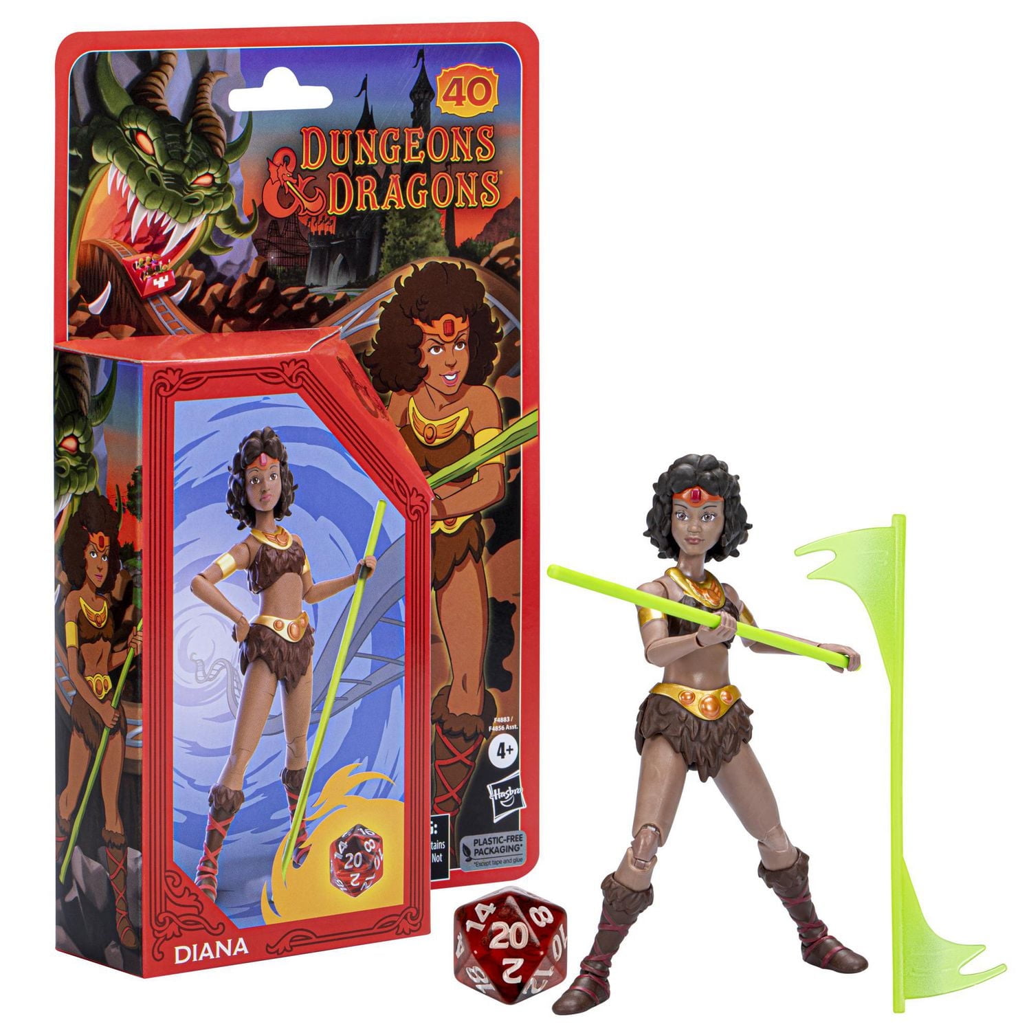 Dungeons & Dragons Cartoon Classics, figurine articulée de 15 cm Diana l'acrobate, dessin animé des années 80, inclut d8 D&D exclusif