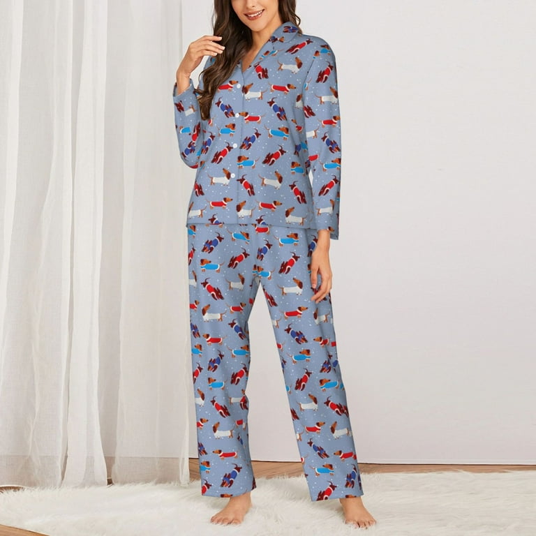 Dachshund Long PJ Top - Holiday Dachshund Long PJ Top - Holiday