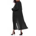 thumbnail image 4 of FOCUSNORM Female Cardigan Solid Color Long Sleeve Coat Jacket and Big Pockets, 4 of 6