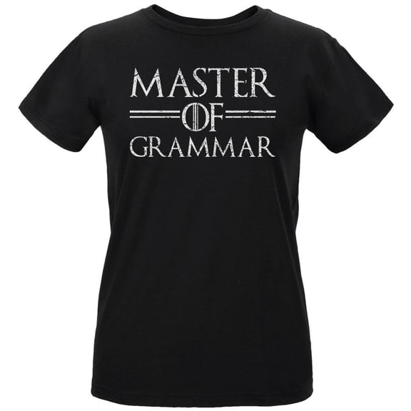 Master of Grammar Womens Organic T Shirt Black LG