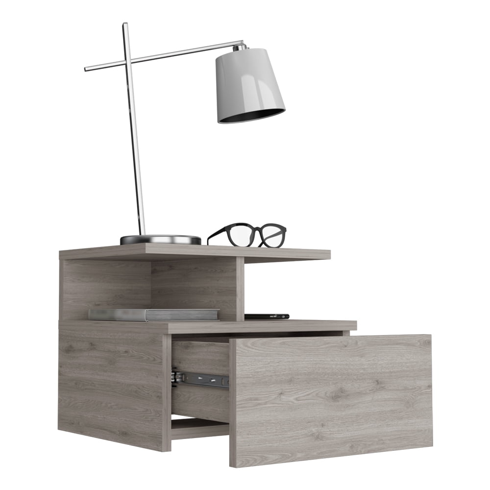 CoSoTower Floating Nightstand Flopini, One Drawer, Light Gray Finish