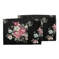 thumbnail image 3 of S4Sassy Black Leaves & Begonia Floral Washable Printed Dining Reversible Tablemats With Napkins Set, 3 of 3