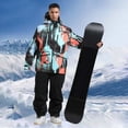 thumbnail image 2 of Xfvqtps Men Snowboard Jacket Ski Coat Zipper Multiple Pockets Waterproof Snow Jackets Winter Hooded Mountain Coat Multicolor-02, 2 of 9