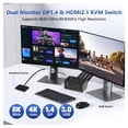 thumbnail image 4 of 8K60Hz 4K120Hz et Displayport Double Moniteur KVM Switcher, 4 of 6