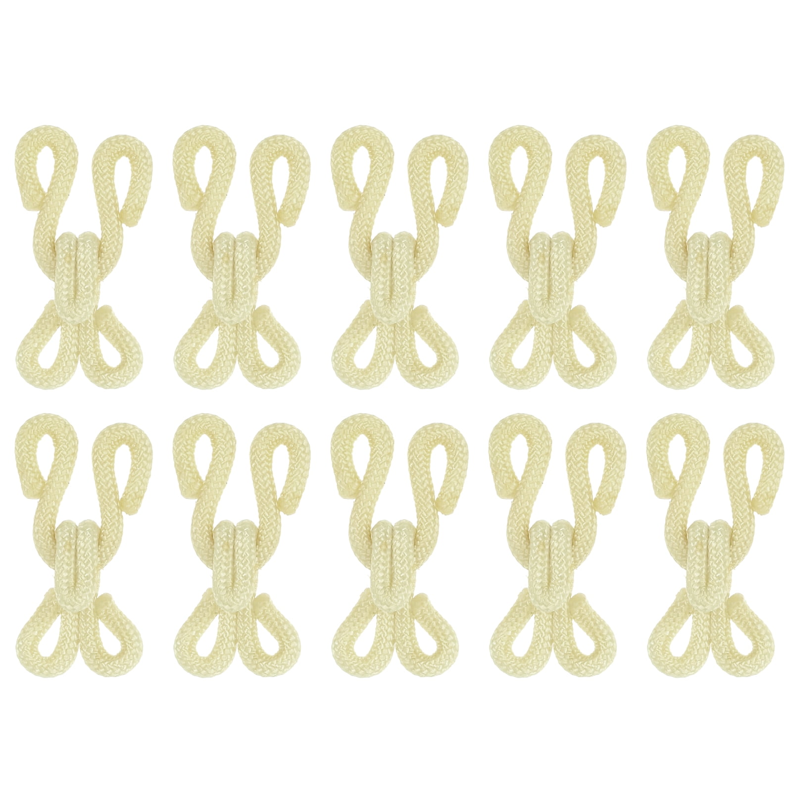 Sewing Hooks and Eye, 12pack Polyester Covered Hooks and Eyes Closure for Clothing(Beige, 23mm