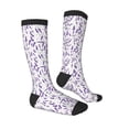thumbnail image 3 of Daiia Sports Socks Lavender Flowers Printed Novelty Crew Socks for Men Women Knee High Socks Cotton Socks Soft & Breathable Support Unisex Socks, 3 of 9