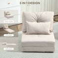 thumbnail image 4 of Newboti Furniture Convertible Flip Chair, Floor Lazy Sofa, Folding Upholstered Couch Bed with Adjustable Backrest, Metal Frame and Pillows for Living Room Bedroom, Beige BN.5762, 4 of 9