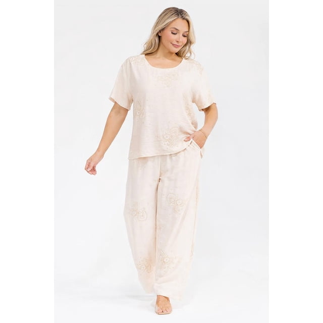Conjunto bordado Roman Fashion /Tallas Extras, 5138 (Beige) beige 40