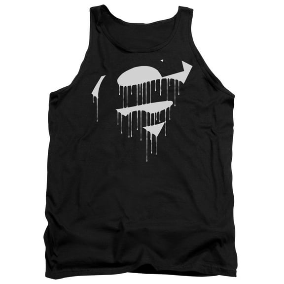 Superman Dripping Shield Adult Tank Top Black