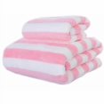 thumbnail image 1 of Velvet Coral Bath Towel Set Quick Dry Beach Towel 2 Piece Set Light Pink, 1 of 4