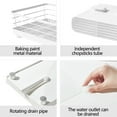 thumbnail image 6 of QAZbgdl Kitchen Utensil Drainer Rack | Wrought Iron Art Design | Detachable Draining Tray & Chopstick Holder | 1-Pack, 6 of 9