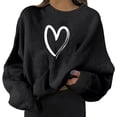 thumbnail image 1 of Fgnfyis Mode Femmes Décontracté Manches Longues Imprimé Chandails en Molleton Hauts T-Shirts Femmes Noir P, 1 of 6