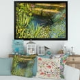 thumbnail image 3 of Designart 'Colorful Silence Flowers At The Lake Side' Lake House Framed Art Print, 3 of 4