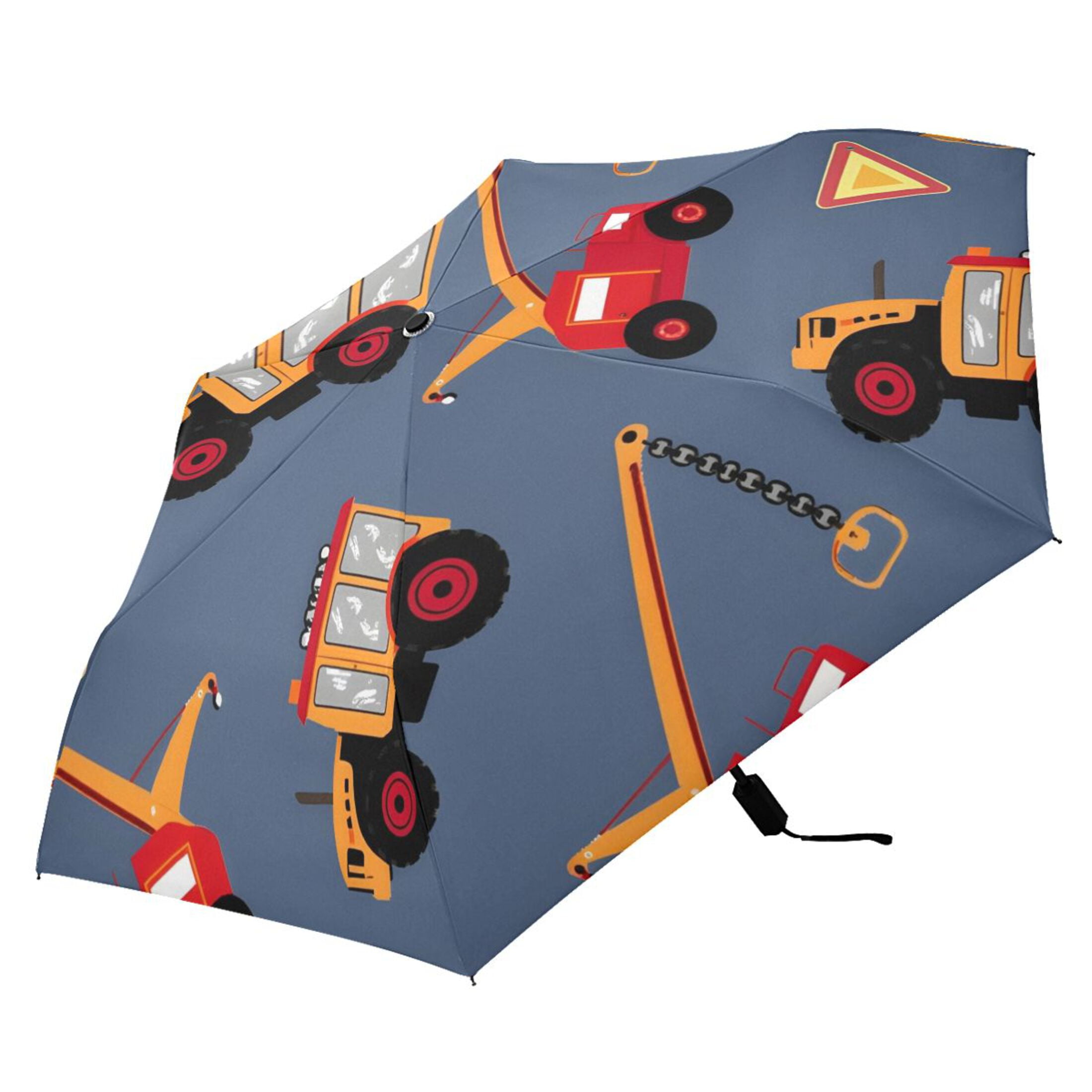 ALAZA Truck Cartoon UPF 50+ Compact Folding Umbrella for Rain Travel Umbrella Packable
