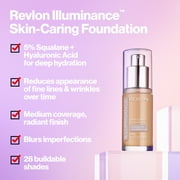 Revlon Illuminance Skin-Caring Liquid Foundation Makeup, Medium Coverage, 305 Medium Sand, 1 fl oz