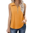 thumbnail image 6 of Summer Sleeveless Solid Knit Tops Lapel Tank Vest, 6 of 6