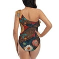 thumbnail image 5 of Pofeuu Sunflower Bald Eagle Print Women's One Piece Swimsuits One Shoulder Swimwear Asymmetric Ruffle Monokinis Bathing Suits-Large, 5 of 6