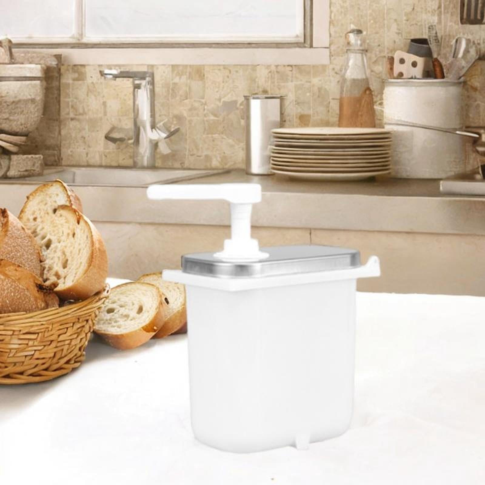 Baoblaze 67.6" Pump Dispenser Syrup Bottle Condiment Condiment Ketchup Syrup 2L White