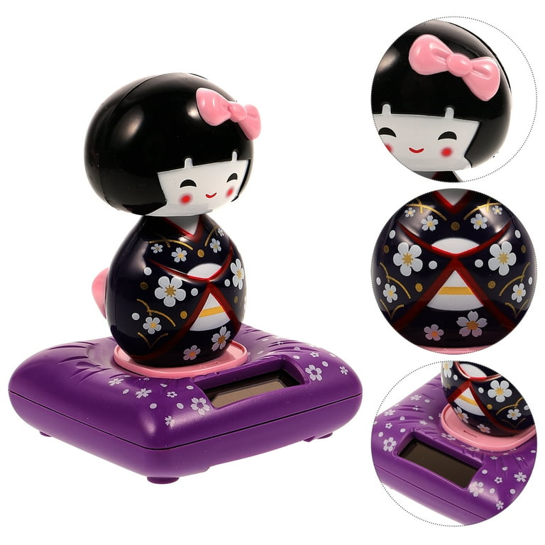関口 東亜 Tōa 創作 こけし kokeshi doll 人形 姫 レトロ 美 Eease Solar Dancing Geisha Kokeshi Doll Purple Twerking - Walmart.com