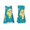 thumbnail image 6 of Defioc World Map With Landmarks Pattern Women's Summer Dresses 2025 Beach Casual Sleeveless Tank Loose Sundress Beach Vacation Clothes with Pocket -Large, 6 of 7