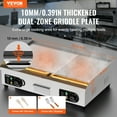 thumbnail image 6 of VEVOR Commercial Electric Griddle, 2800W Countertop Half-Flat Top Grill, 122℉-572℉ Adjustable Temp, 28in Stainless Steel Griddle Grill with 2 Shovels for Home or Restaurant (No Plug), 6 of 9