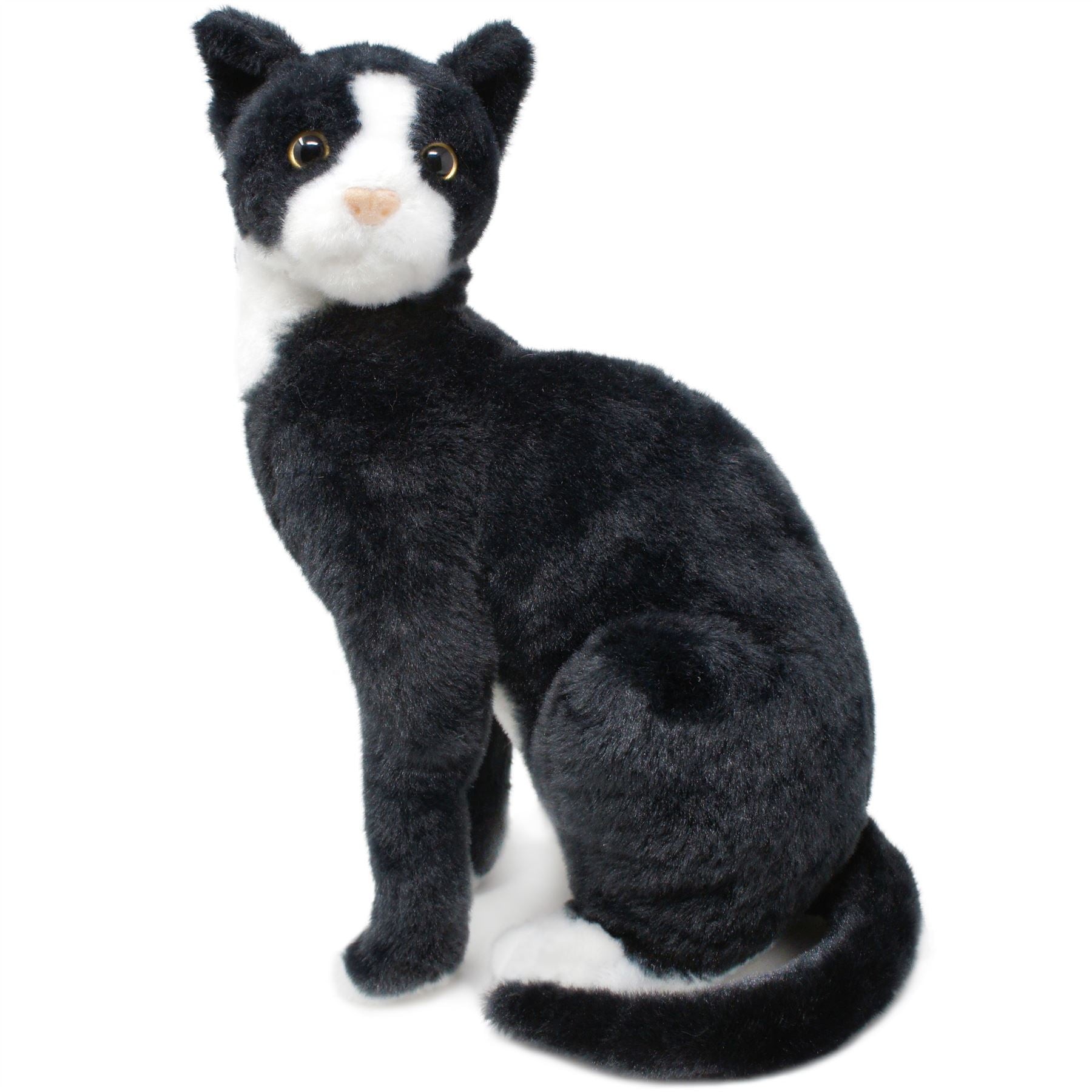 Sweetheart Friends 10" Black/White Cat With Heart on Side Stuffed Plush 