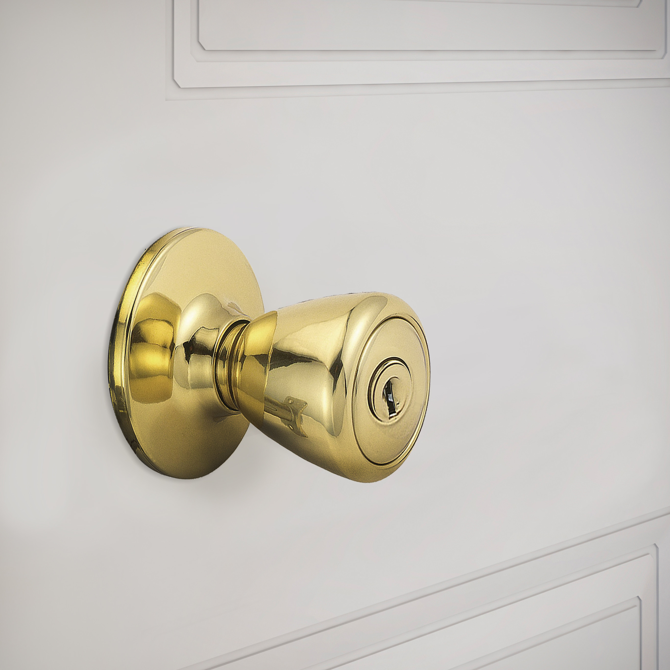 Design House Tulip Keyed Entry Door Knob, Polished Brass photo 3