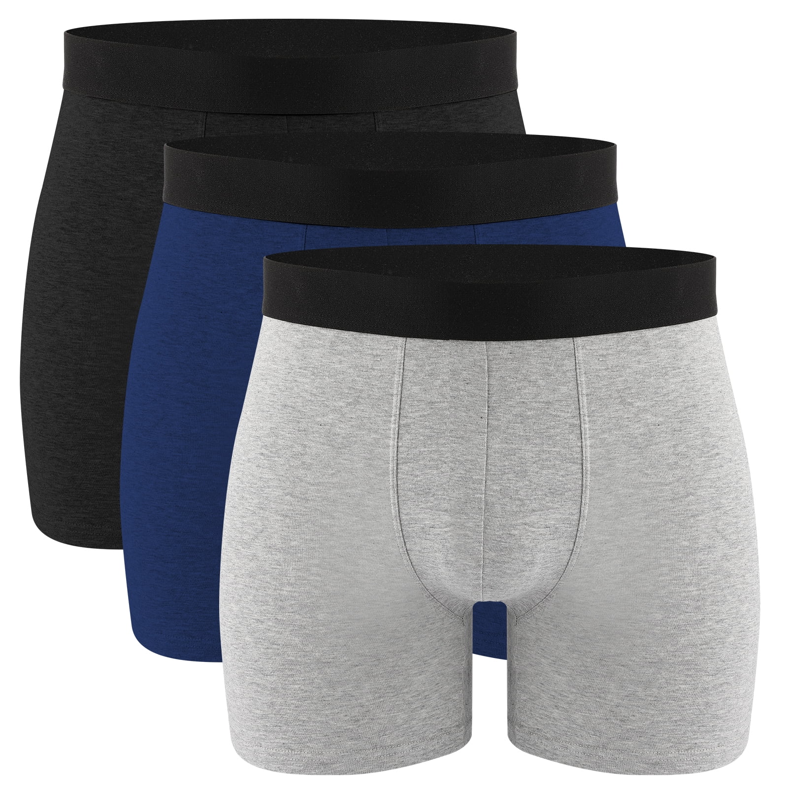 EALLCO Men's Underwear Boxer Briefs Cotton Stretch Comfortable ...