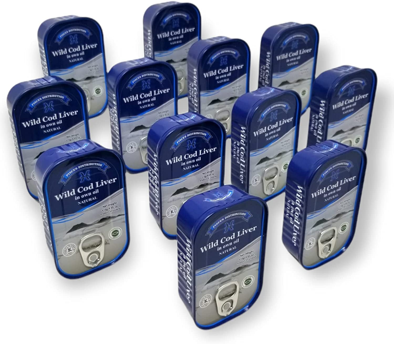 Pisces Icelandic Wild Cod Liver In Own Oil 115g/4.05oz, Kosher product